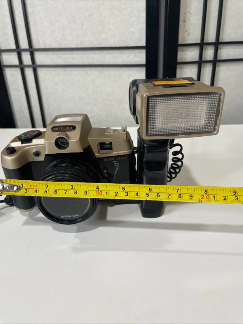 Vintage Mitsuba TC-8000 35mm Camera& Flash - Retro Prop / Decor - Untested
